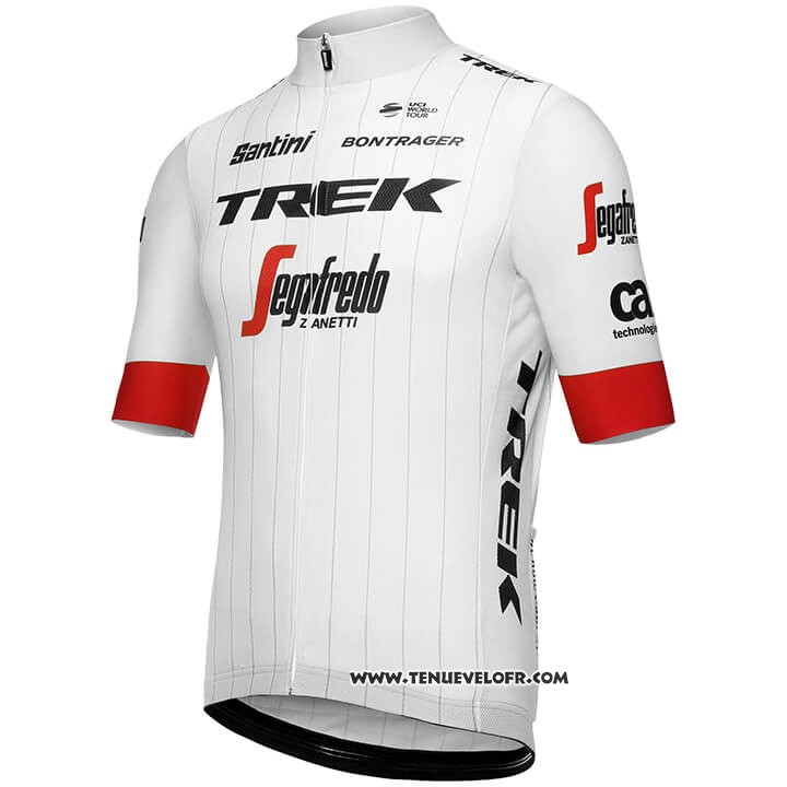 2018 Maillot Ciclismo Trek Segafredo Tour DE France Blanc Rouge Manches Courtes et Cuissard